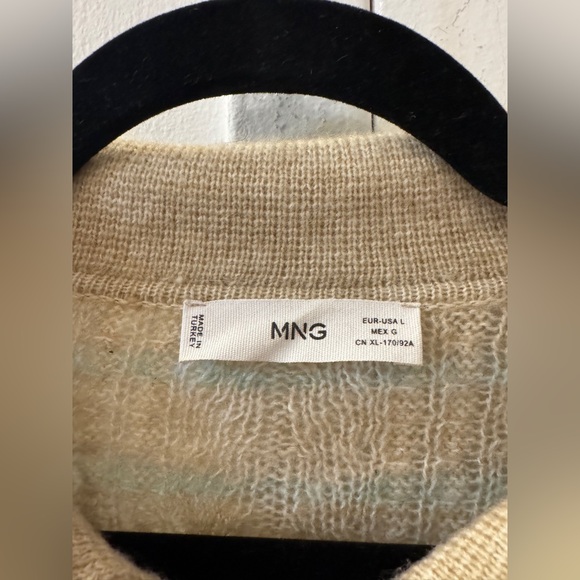Mango Women’s Polo Beige Knitted Sweater Size L - Picture 3 of 4